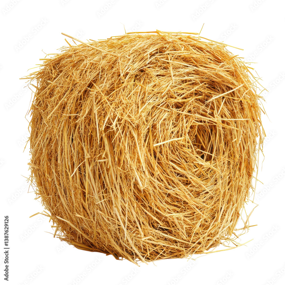 Golden Yellow Haystack Resting on a Bright Backdrop Inviting Rustic Charm and Warmth, on the transparent background Golden Yellow Haystack Resting on a Bright Backdrop Inviting Rustic Charm and Warmth, on the transparent background