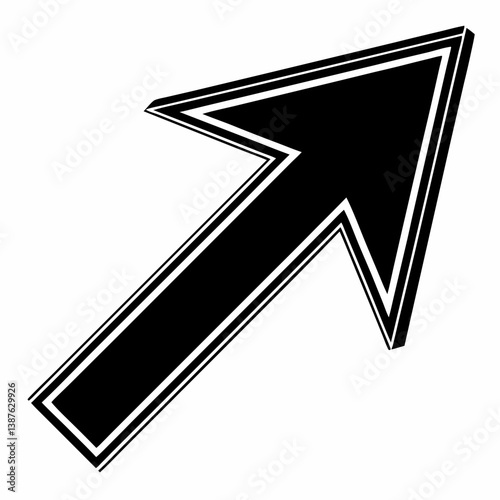 Up Right, Diagonal Arrow Icon Vector. arrow icon vector. design element.