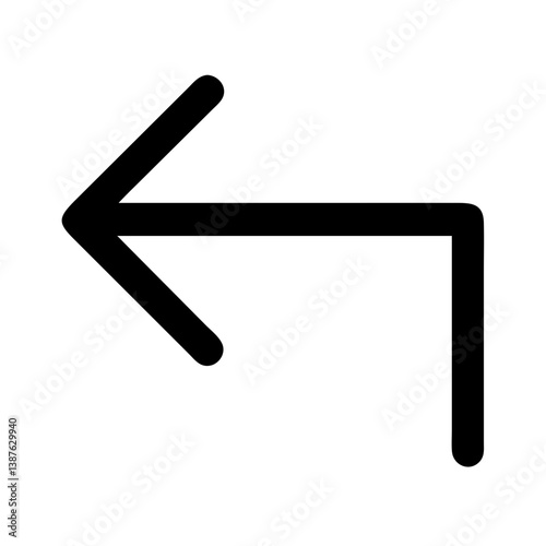 Left Turn Sign Arrow Icon. vector black arrow icon. Arrow icon design element.
