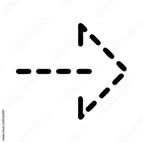 Dashed Line Bold Arrow Icon vector. bold arrow icon. arrow icon design element. 