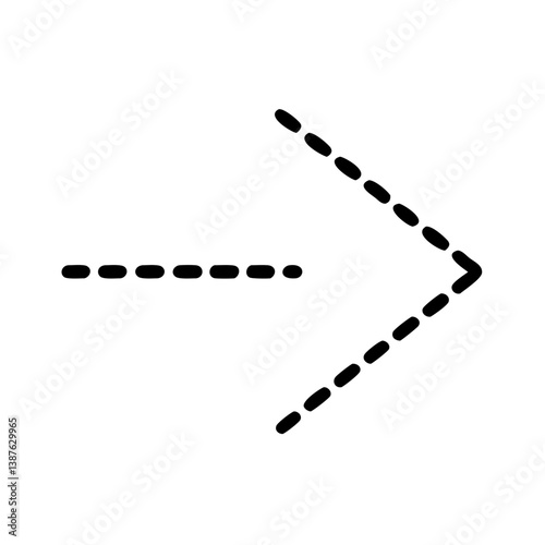 Dashed Line thin Arrow Icon vector. minimal arrow icon. design element. black arrow icon