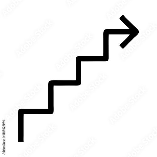 Ladder Arrow Icon Pointing Right Side. ladder design arrow icon vector. Right Facing Arrow. design element.