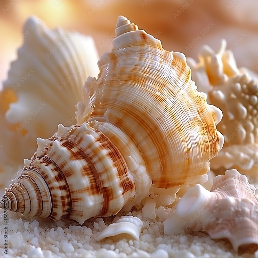 Obraz premium Seashells on Sandy Beach (1)