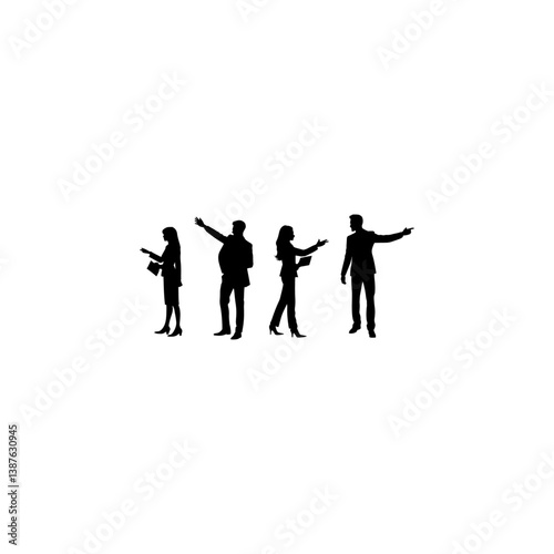 Set of male teacher with book silhouette vector 