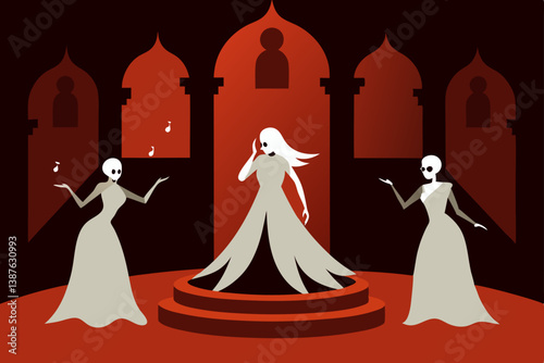 silhouette of bride and groom in wedding dress
