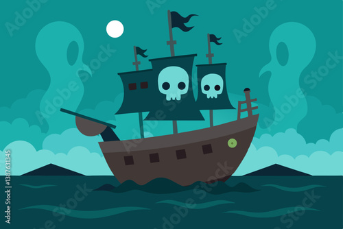 pirate ship in the sea