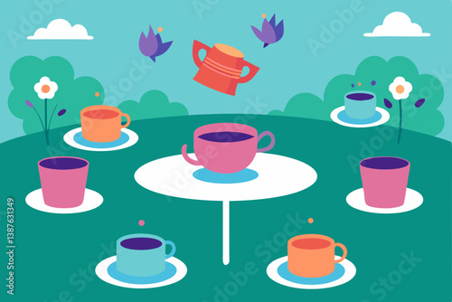 set of tea and sweets