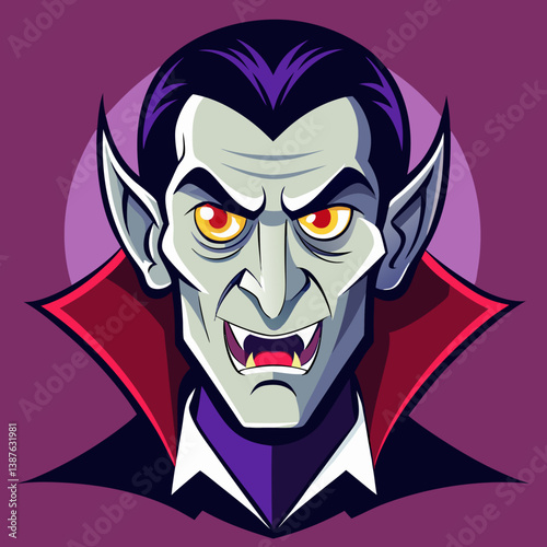 Vampire Face Vector | Printable Halloween Horror Art | Scary Vampire SVG Design