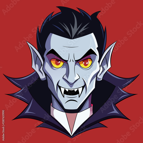 Vampire Face Vector | Printable Halloween Horror Art | Scary Vampire SVG Design