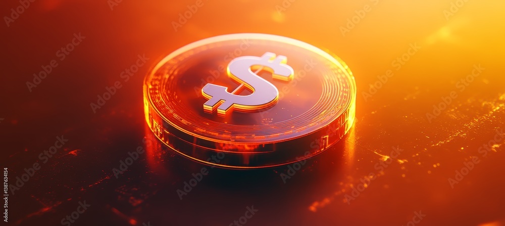 Dollar money. Digital currency payment transaction. Generative AI technology.