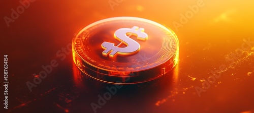 Obraz na płótnie Dollar money. Digital currency payment transaction. Generative AI technology.
w salonie