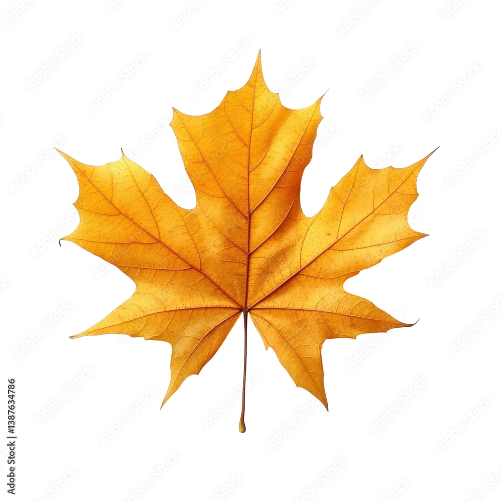 Vibrant Maple Leaf in Striking Autumn Hue Isolated on White Background, on the transparent background Vibrant Maple Leaf in Striking Autumn Hue Isolated on White Background, on the transparent background