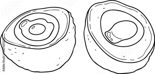 pudding scotch egg Street Food Hand Drawn Illustration