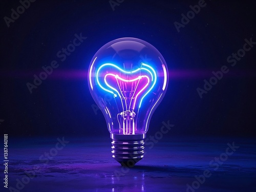 glowing light bulb on dark background