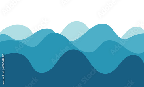  A minimalist ocean wave abstract background featuring layered blue waves. This vector illustration is ideal for nature designs, sea themes, or modern aquatic concept art.