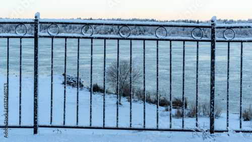 Winter landscapes in the city of Kirovsk, Leningrad region, Russia.