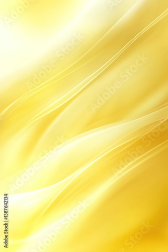 Abstract yellow wave pattern with light and smooth curves