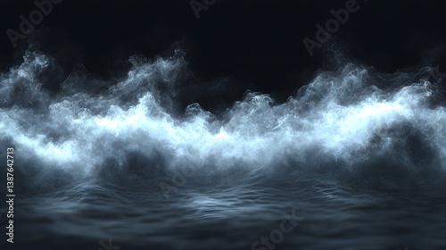 Abstract depiction of water and gaseous luminous vapor