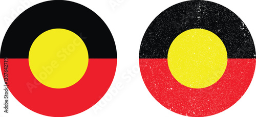 Aboriginal Round Flag of Australia, a Symbol of Indigenous Identity.