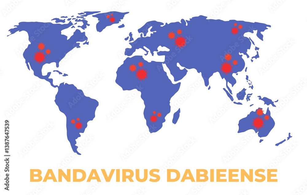 Naklejka premium Bandavirus dabieense New diseases Virus Outbreak