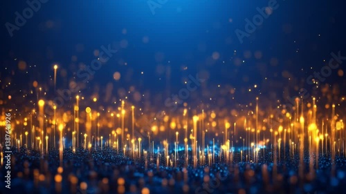 Bokeh motion effect on dark background