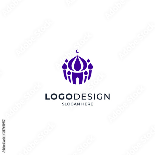 mosque building for religious logos, Ramadan and Islamic holidays