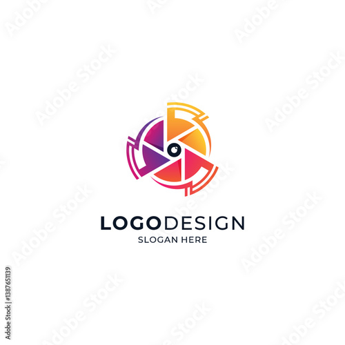 full color and electric lens for camera or cctv lens brand logo