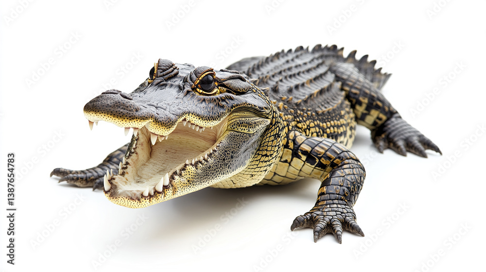 Crocodile with open mouth isolated on white background Crocodile with open mouth isolated on white background