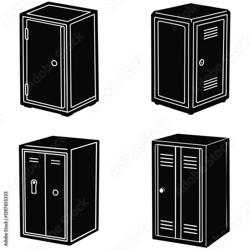 Locker Vector Shilhouette Bundle Set Collection