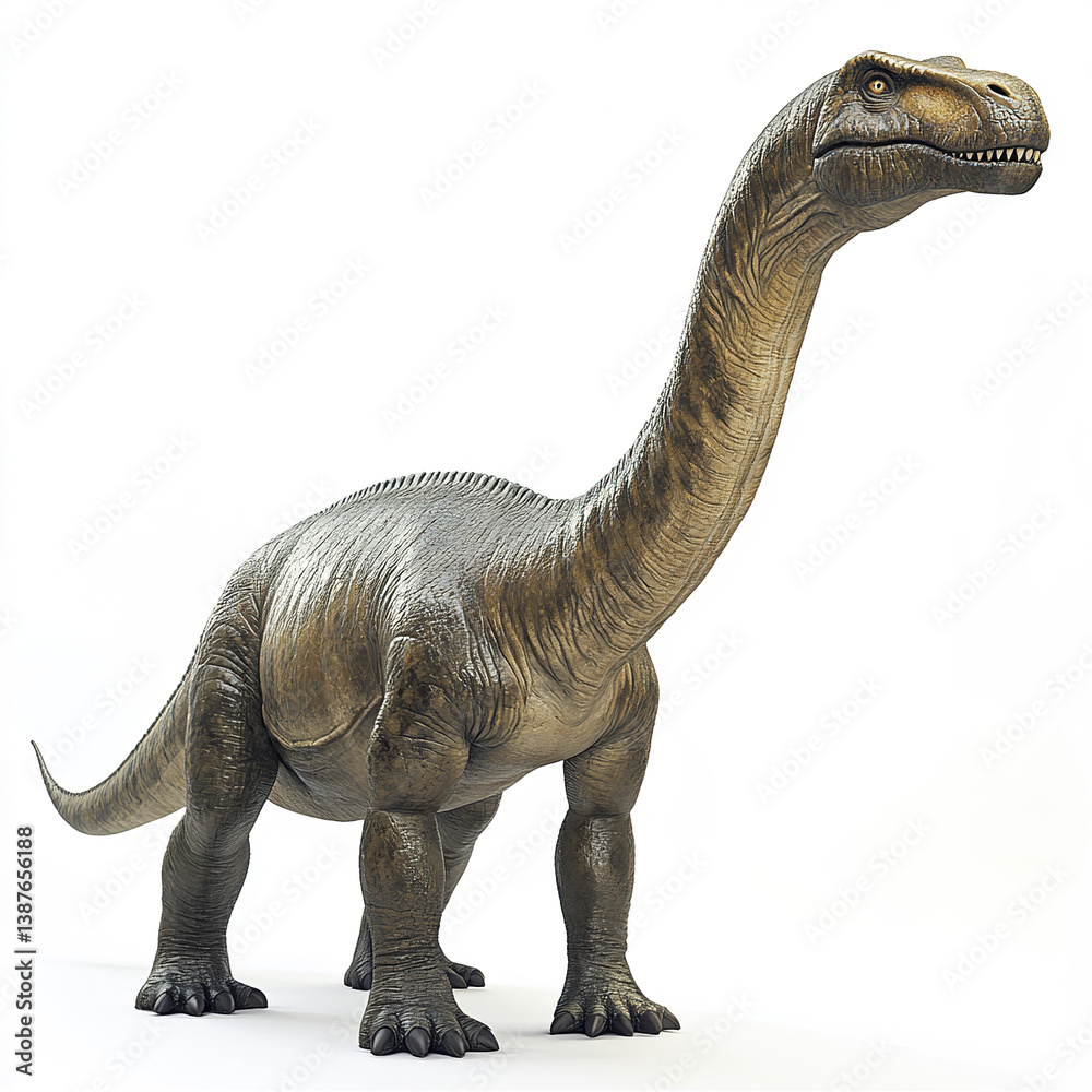 Fototapeta premium realistic depiction of Diplodocus dinosaur on white background