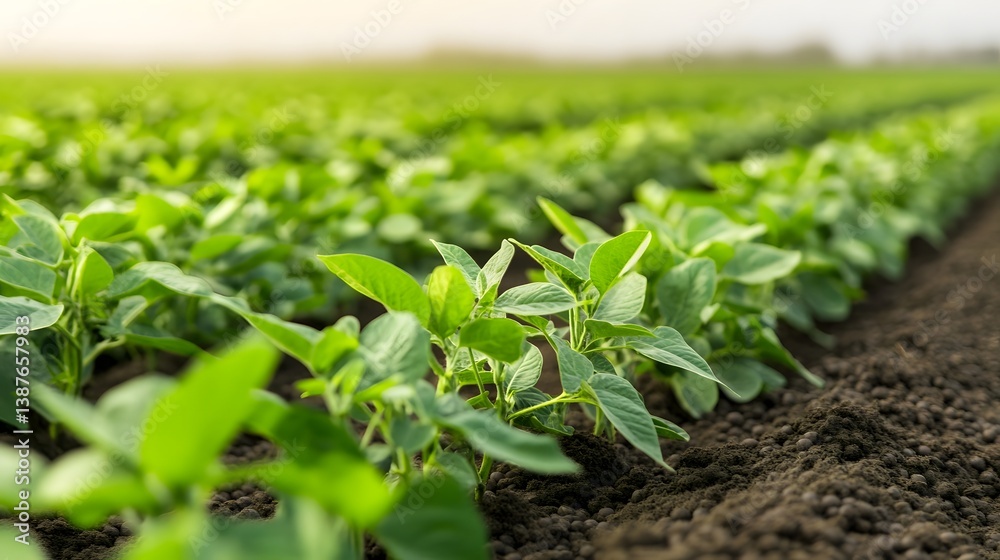Vibrant Soybean Field Highlighting the Importance of Sustainable Crop Farming