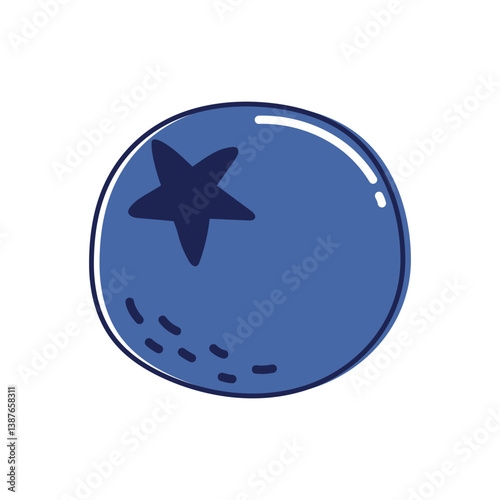 Fruit blueberry bilberry in cartoon hand drawn simple style. isolated vector illustration of berries on white background