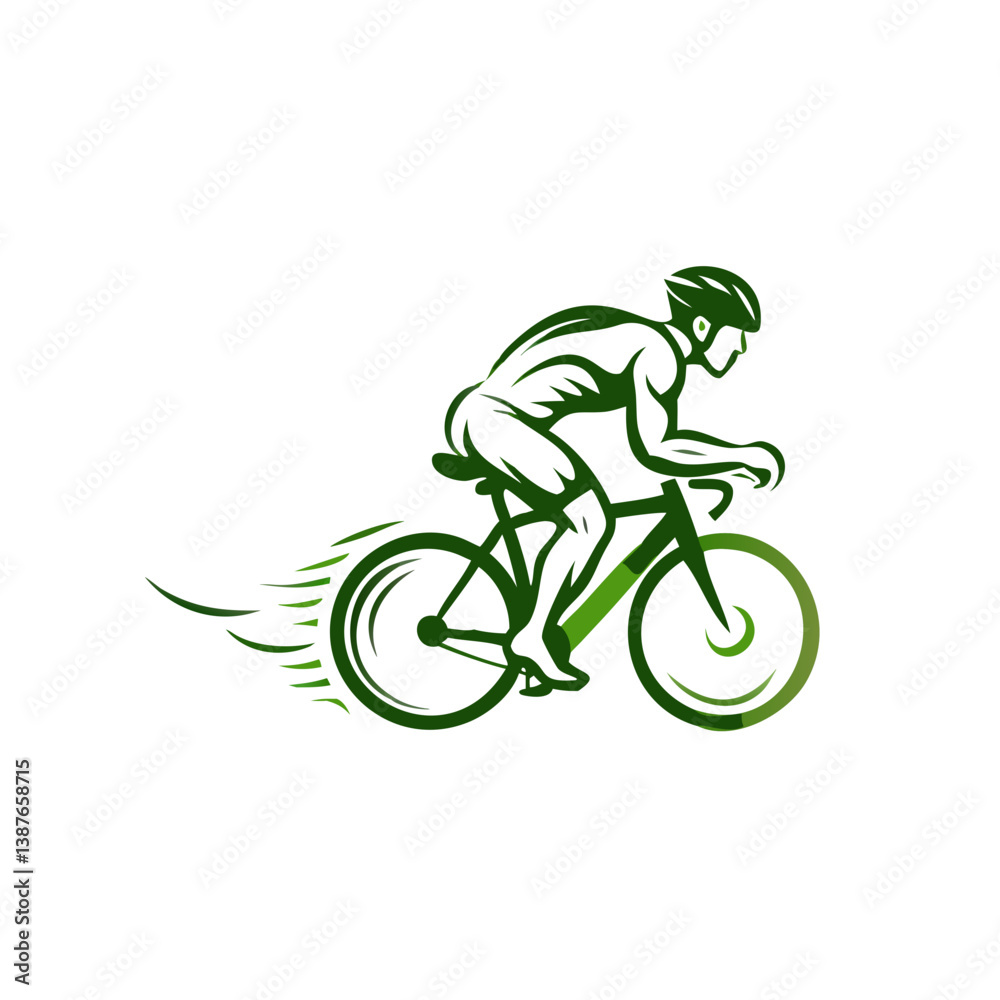Fototapeta premium Cyclist Icon – Speed and Endurance Symbol for Racing Posters or Health and Fitness Content