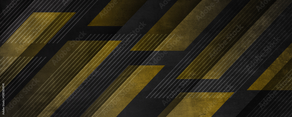 Black yellow rough grunge abstract background overlap layer on dark space with diagonal lines decoration. Modern graphic design element vintage style concept for web, flyer, card, or brochure cover
