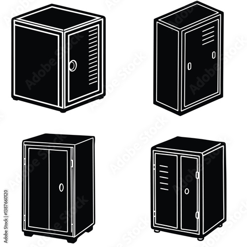Locker Vector Shilhouette Bundle Set Collection