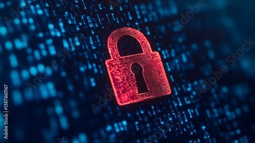 Cybersecurity Analyst Monitoring Digital Defense System for Data Privacy Protection photo
