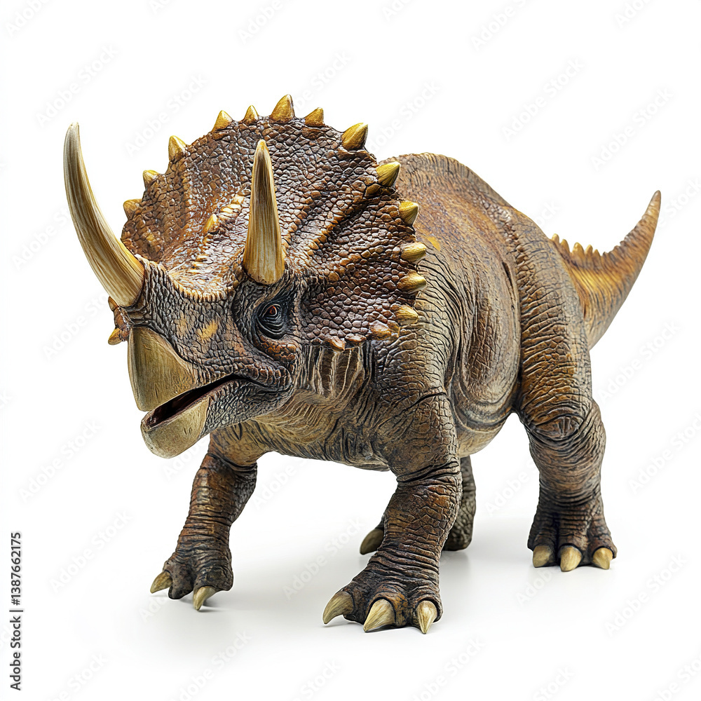Fototapeta premium realistic Triceratops model on white background
