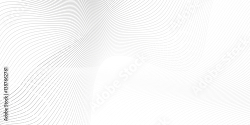Abstract white and gray line dynamic creative smooth beautiful space digital composite sound and wave bland line. frequency flow business stripe gradient white vector technology template background.	
