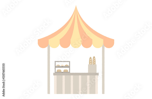出店・屋台のベクラーイラスト パン屋