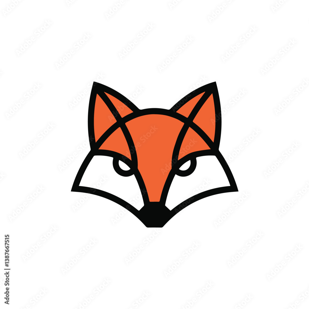 Fototapeta premium an abstract logo with a stylized fox