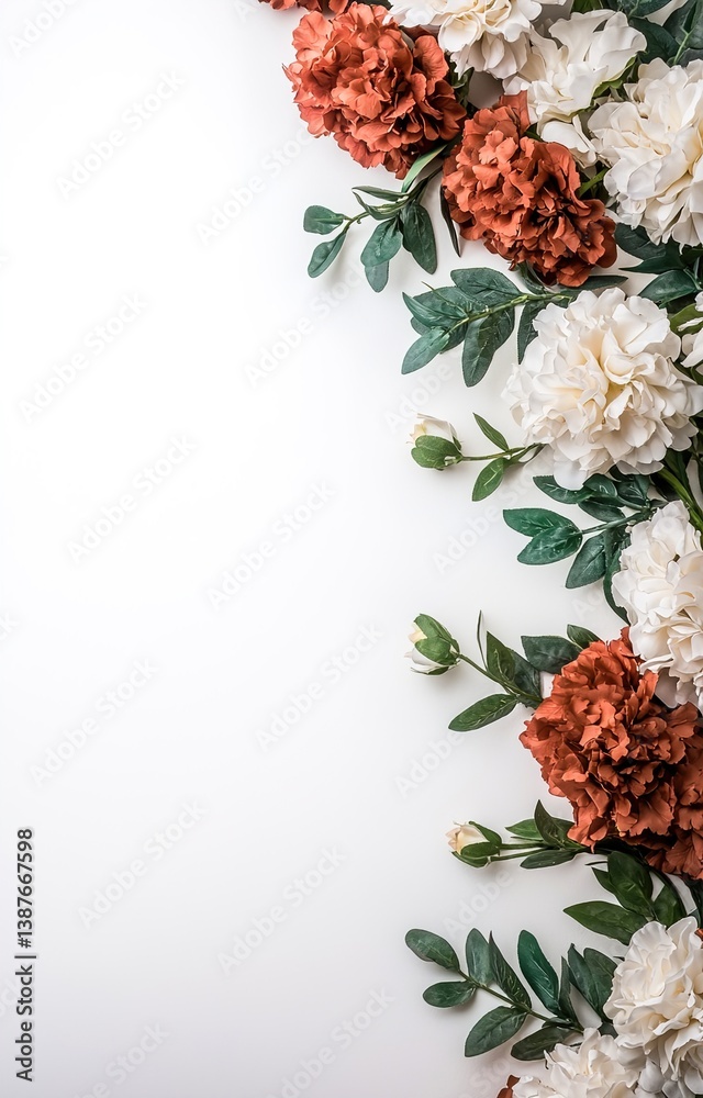 Elegant floral arrangement for wedding decor isolated background