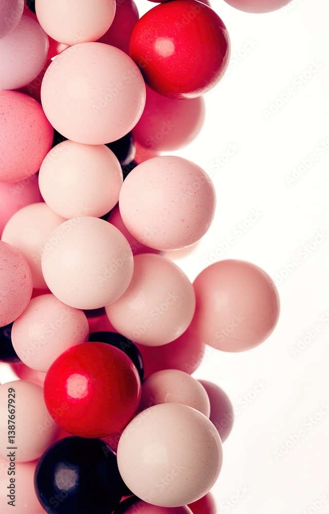 Abstract pastel-hued floating balls background isolated background