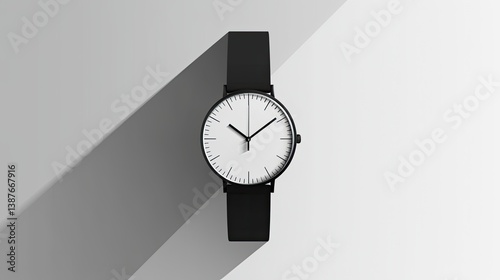minimalist watch, simple design, white background, flat vector graphic art