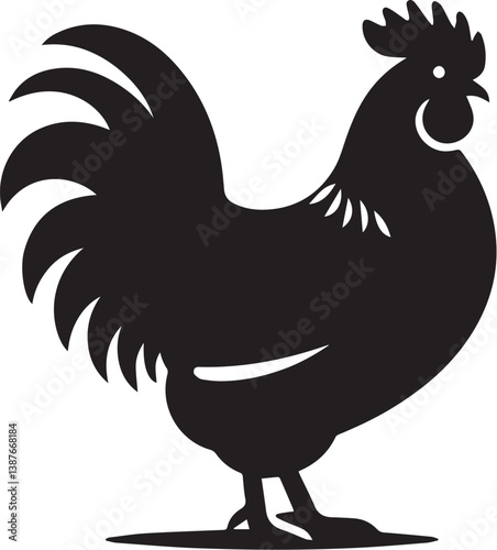 chicken silhouette design illustration.