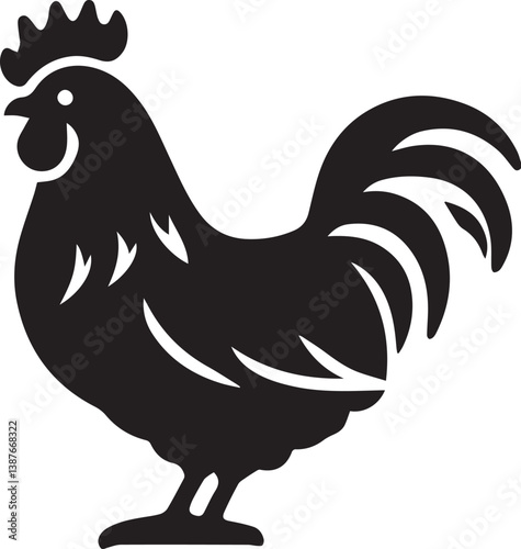 chicken silhouette design illustration.