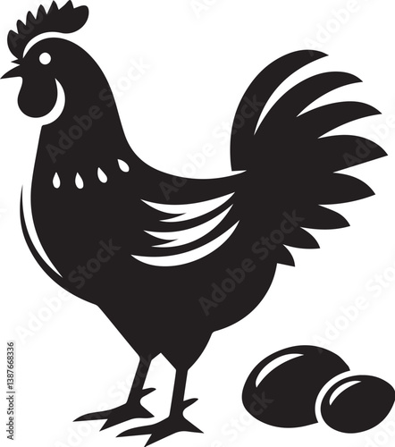 chicken silhouette design illustration.