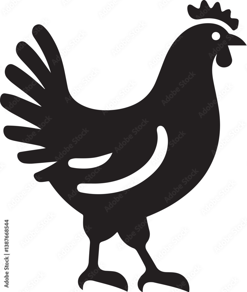 Fototapeta premium chicken silhouette design illustration.