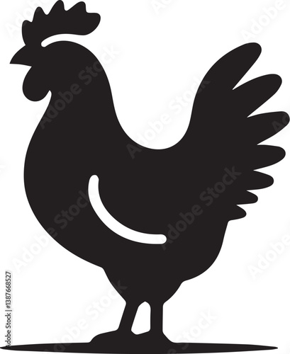 chicken silhouette design illustration.