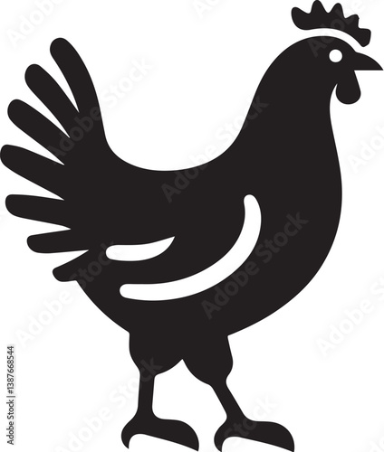 chicken silhouette design illustration.