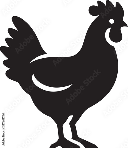 chicken silhouette design vector.